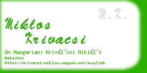 miklos krivacsi business card